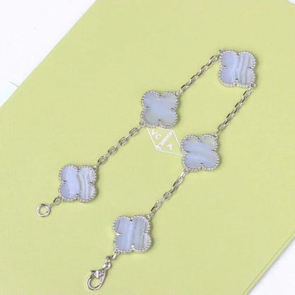 [Garvey ] CLOVER 5 MOTIF PURPLE CHALCEDONY BRACELET COLLECTION