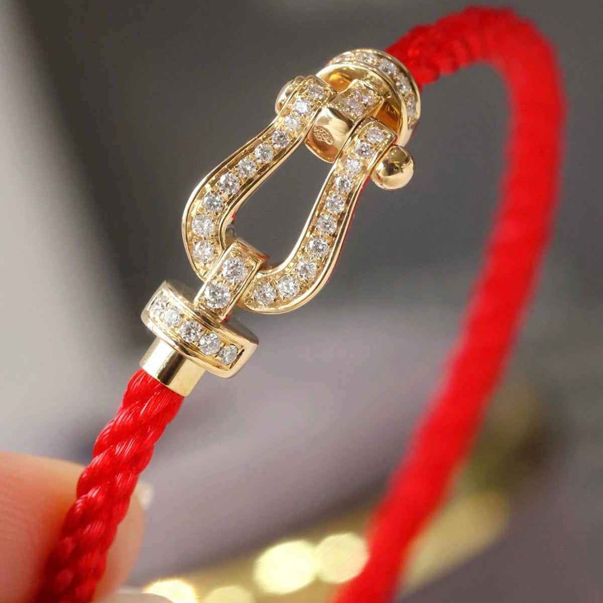 [Garvey ]FORCE LARGE HORSESHOE FULL DIAMOND BRACELET GOLD