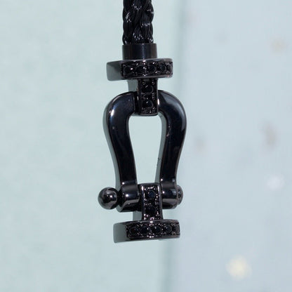 [Garvey ]FORCE LARGE SERIES HORSESHOE BLACK SAMURAI BRACELET