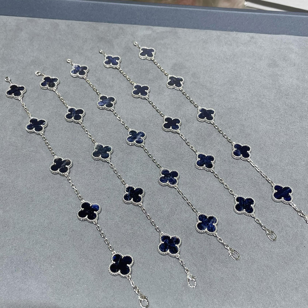 [Garvey]LUCKY CLOVER 5-MOTIF BRACELET - PIETERSITE COLLECTION