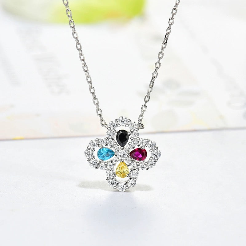 [Garvey]LOOP NECKLACE FULL MOTIF DIAMOND 16MM MULTIPLE COLORS