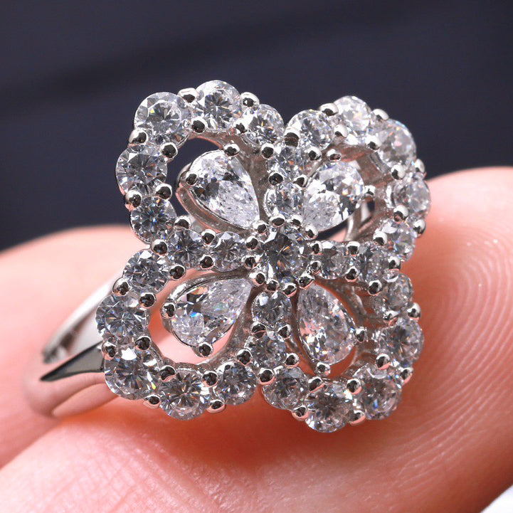 [Garvey]LOOP RING FULL MOTIF DIAMOND 16MM SILVE