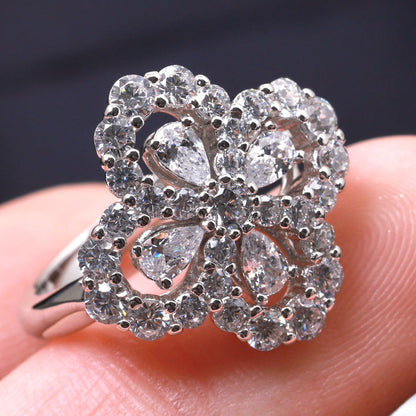 [Garvey]LOOP RING FULL MOTIF DIAMOND 16MM SILVE