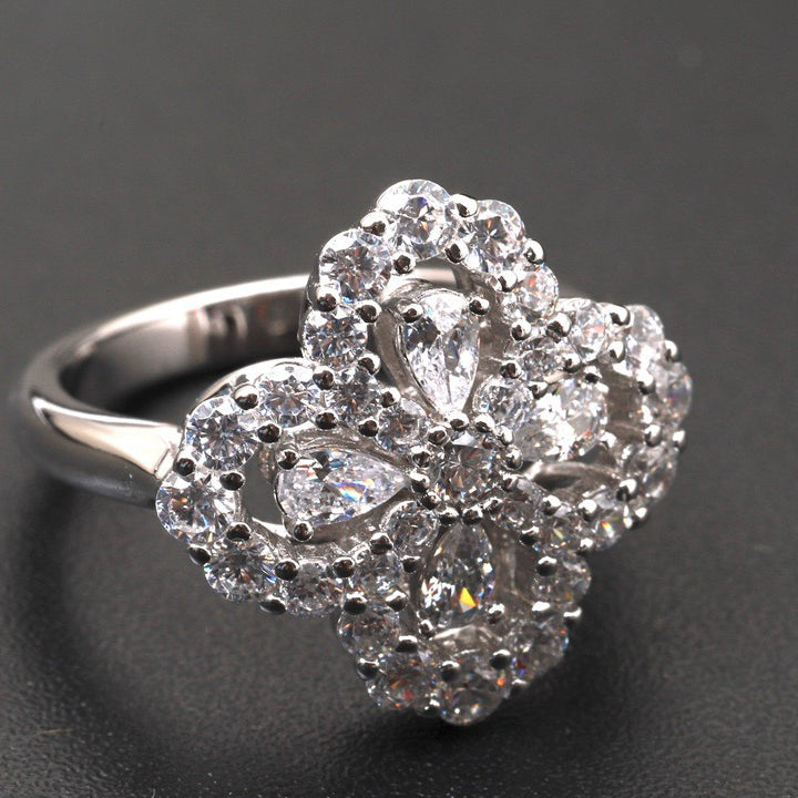 [Garvey]LOOP RING FULL MOTIF DIAMOND 16MM SILVE