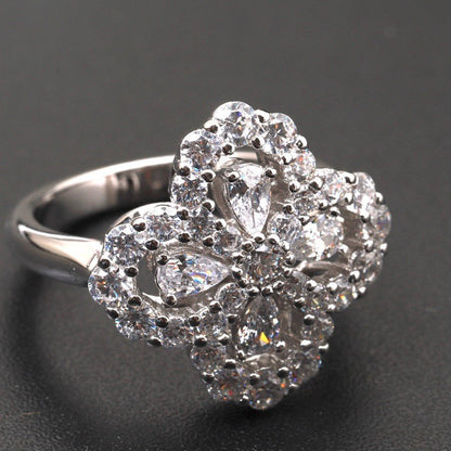 [Garvey]LOOP RING FULL MOTIF DIAMOND 16MM SILVE