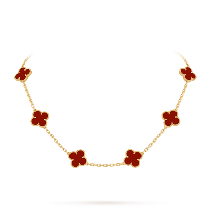 [Garvey]CLASSIC LUCKY 10-MOTIF CLOVER NECKLACE GOLD COLLECTION