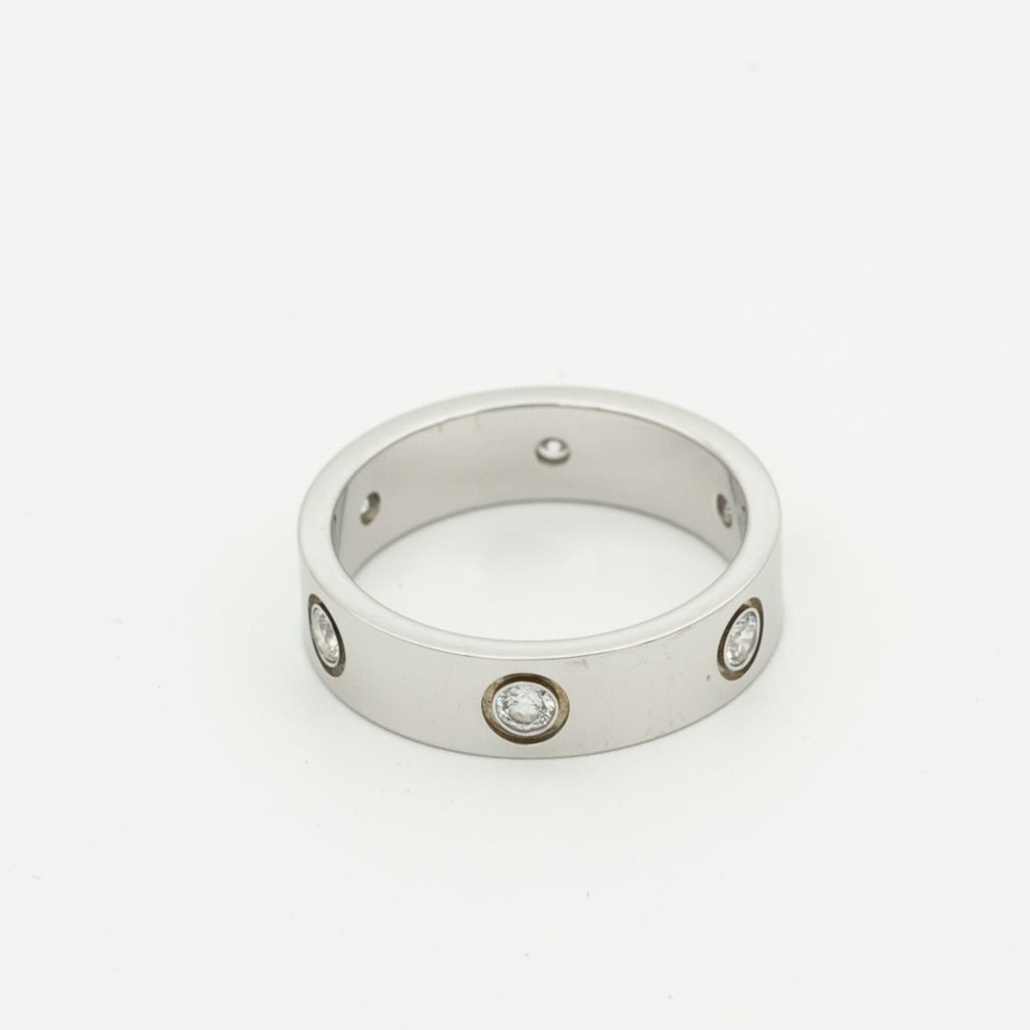 [Garvey ]LOVE RING 5.5MM 6 DIAMONDS SILVER