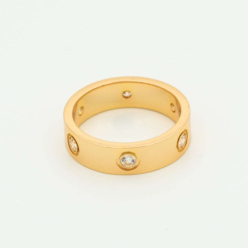 [Garvey ]LOVE RING 5.5MM 6 DIAMONDS PINK GOLD