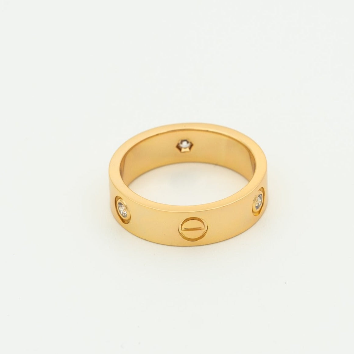 [Garvey ]LOVE RING 5.5MM 3 DIAMONDS PINK GOLD