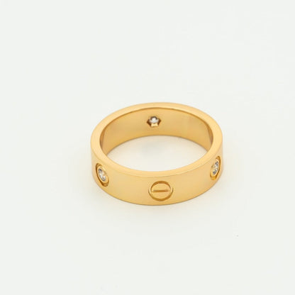 [Garvey ]LOVE RING 5.5MM 3 DIAMONDS PINK GOLD