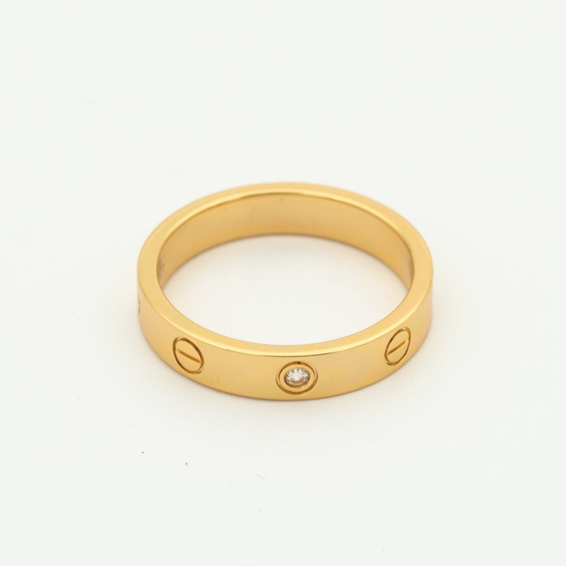 [Garvey ]LOVE RING 4MM 1 DIAMOND PINK GOLD