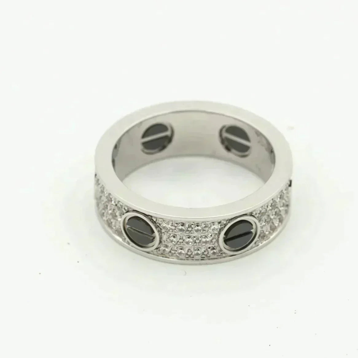 [Garvey ]LOVE RING 5.5MM DIAMONDS PAVED CERAMIC