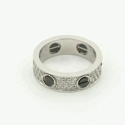 [Garvey ]LOVE RING 5.5MM DIAMONDS PAVED CERAMIC