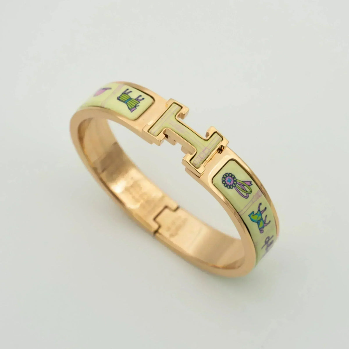 [Garvey ]H PINK GOLD BRACELET CREAM CERAMIC