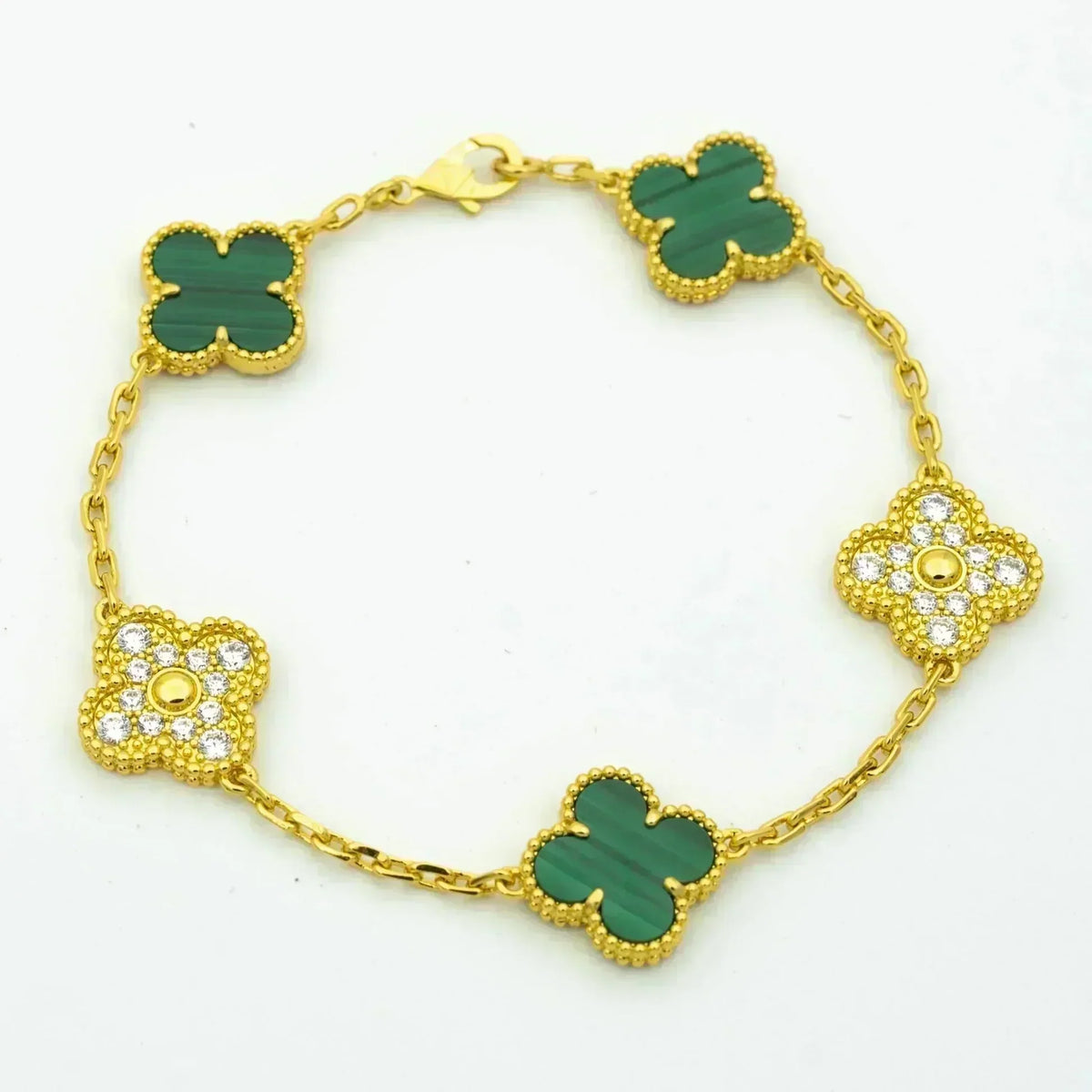 [Garvey ] CLOVER 5 MOTIF MALACHITE BRACELET COLLECTION