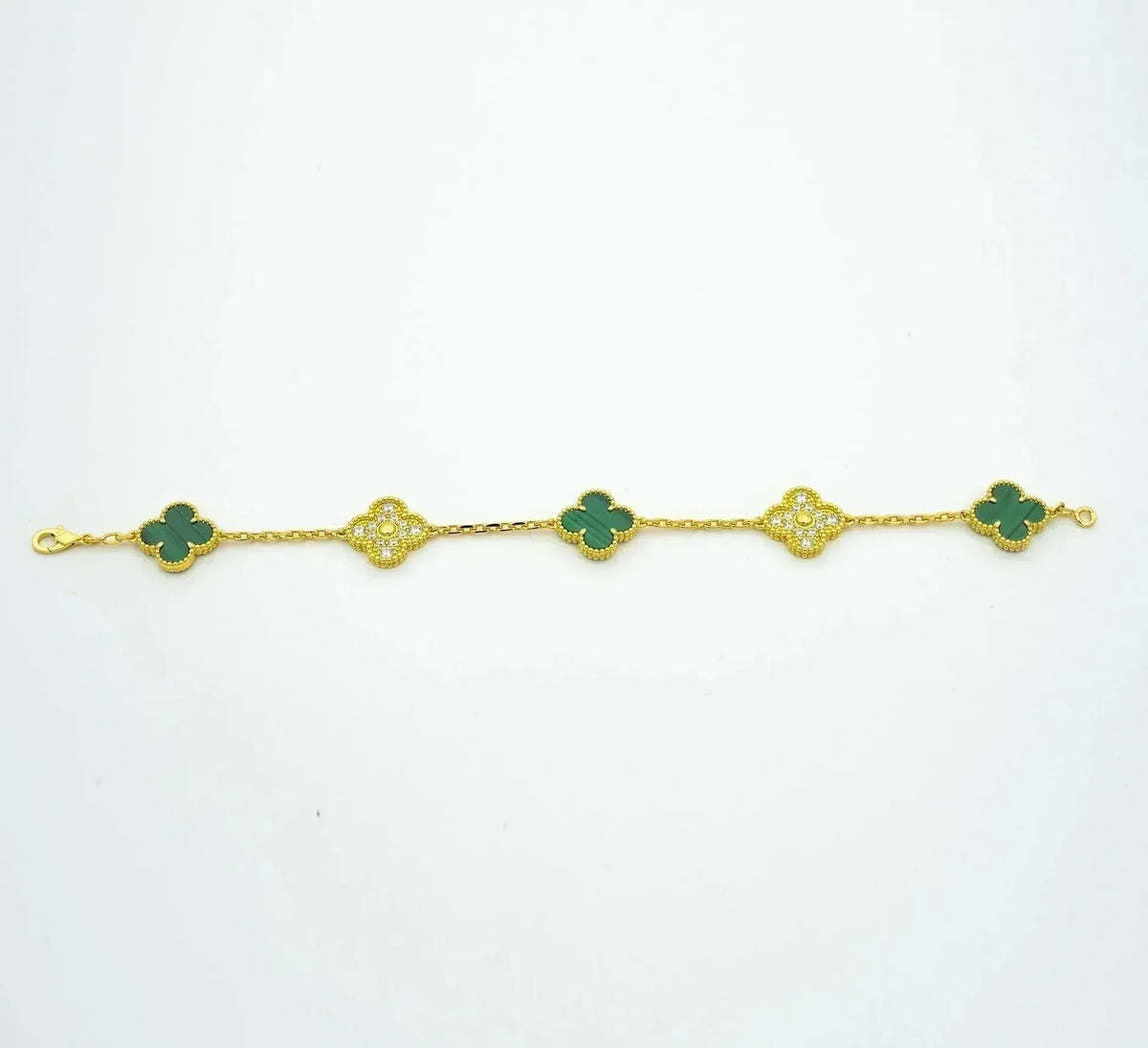 [Garvey ] CLOVER 5 MOTIF MALACHITE BRACELET COLLECTION