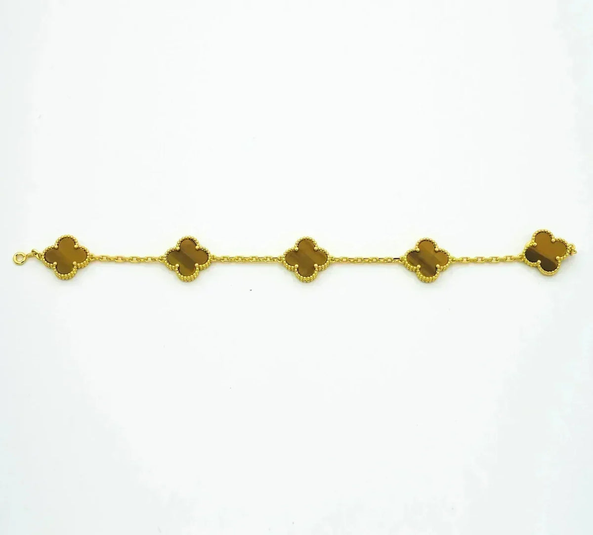 [Garvey ] CLOVER 5 MOTIFS TIGER EYE BRACELET COLLECTION