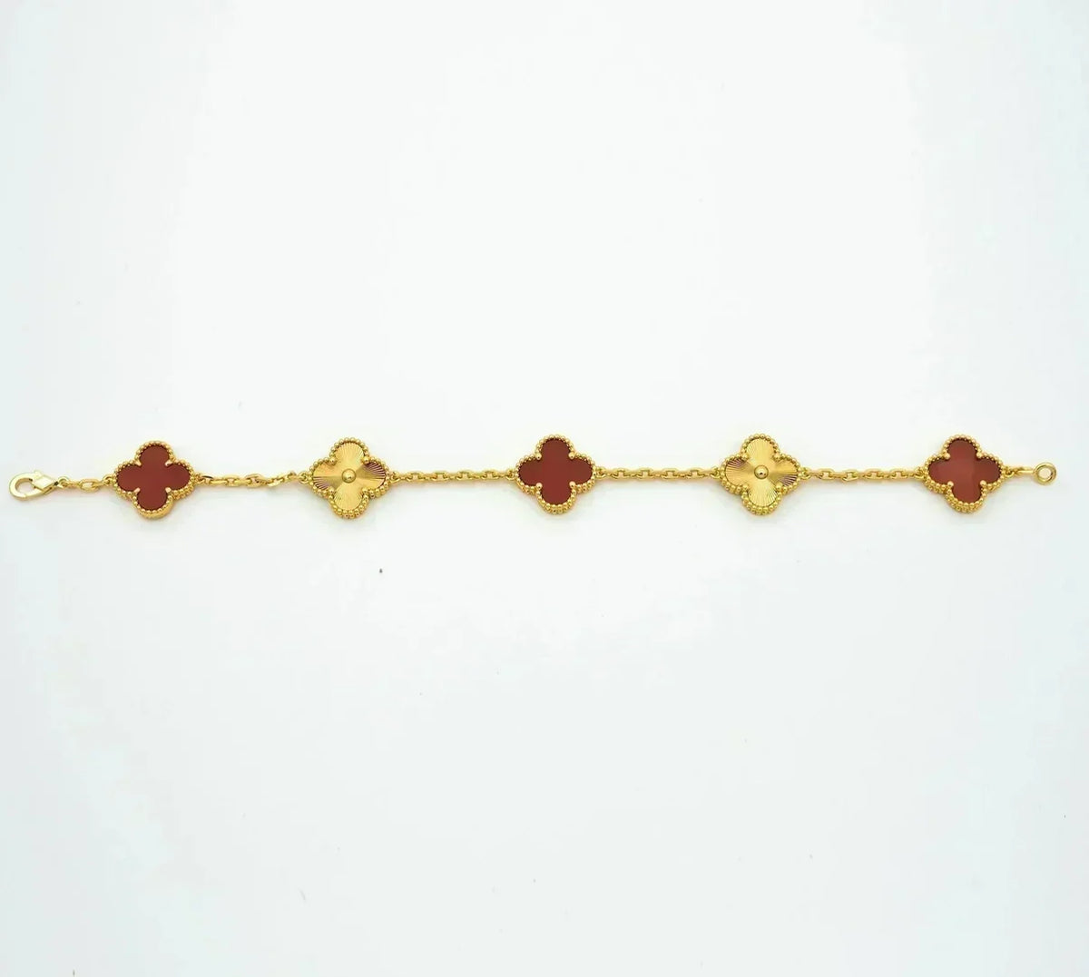 [Garvey ] CLOVER 5 MOTIF RED CORNELIAN BRACELET COLLECTION