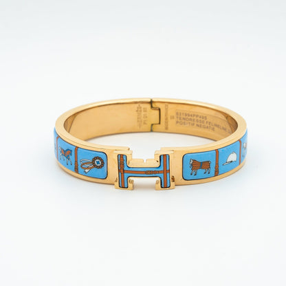 [Garvey ]H PINK GOLD BRACELET BLUE CERAMIC