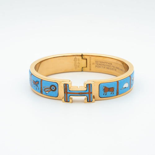 [Garvey ]H PINK GOLD BRACELET BLUE CERAMIC