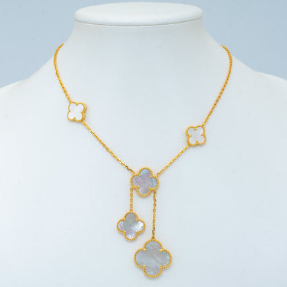 [Garvey ]CLOVER MOTHER OF PEARL NECKLACE 6 MOTIF