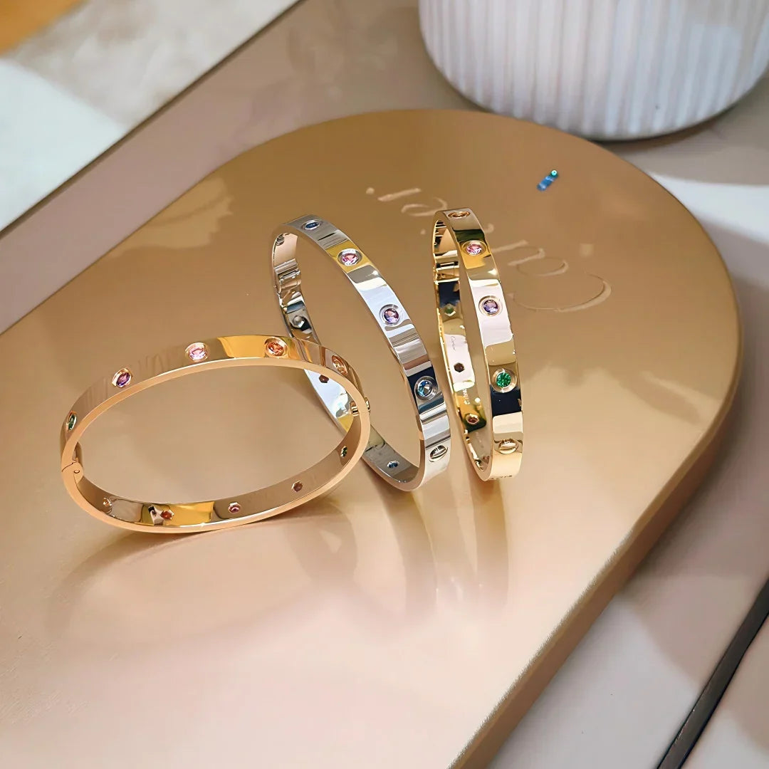 [Garvey]CLASSIC 6.1MM LOVE BRACELET 10-DIAMOND MULTICOLOR