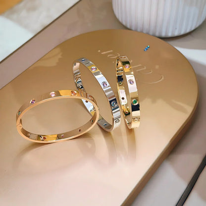 [Garvey]CLASSIC 6.1MM LOVE BRACELET 10-DIAMOND MULTICOLOR