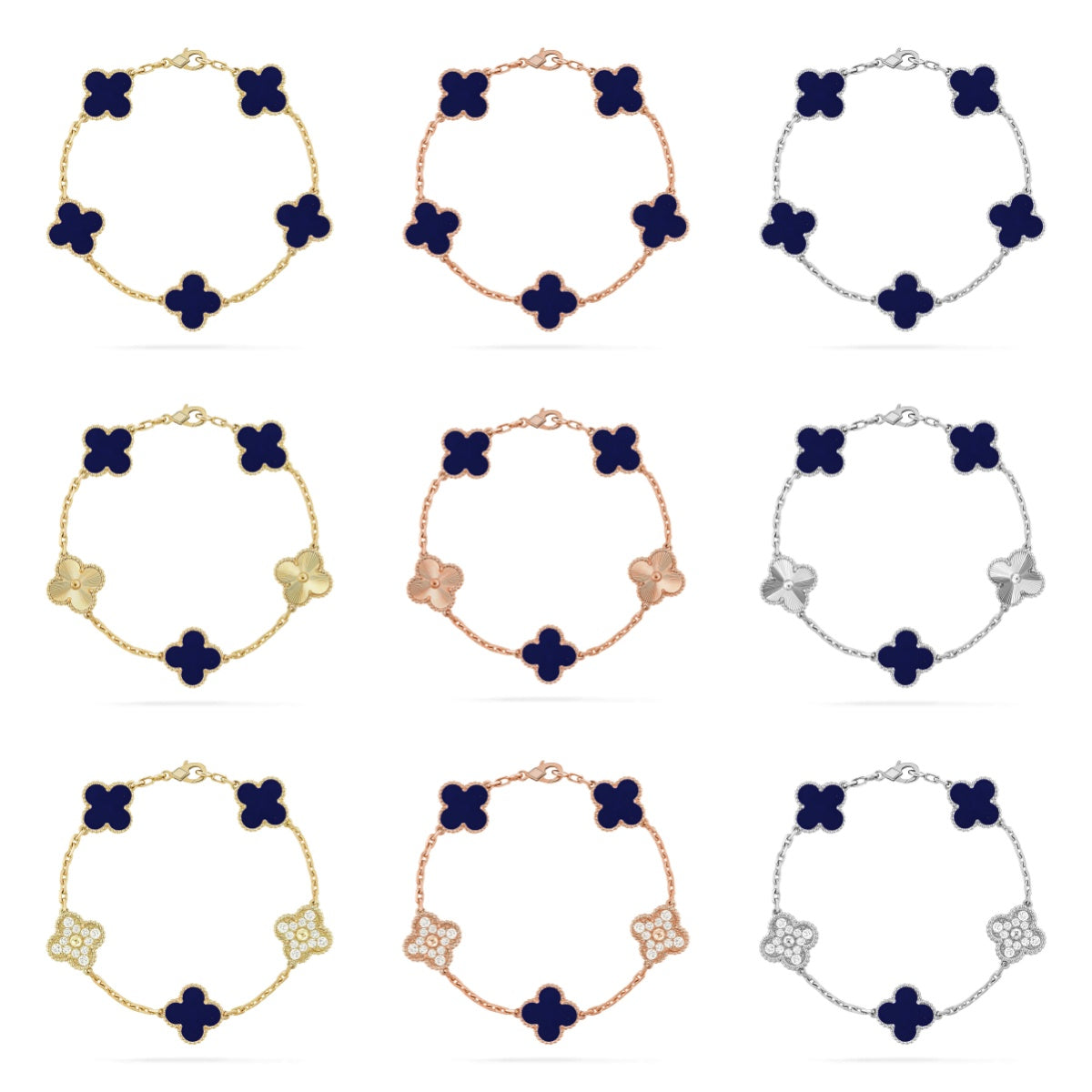 [Garvey ]CLOVER 5 MOTIF LAPIS LAZULI BRACELET COLLECTION