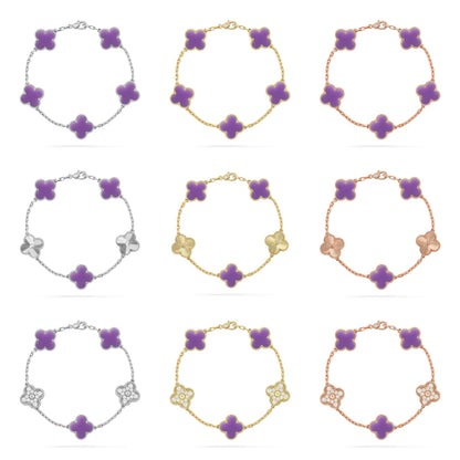 [Garvey ]CLOVER 5 MOTIF LIGHT PURPLE BRACELET COLLECTION