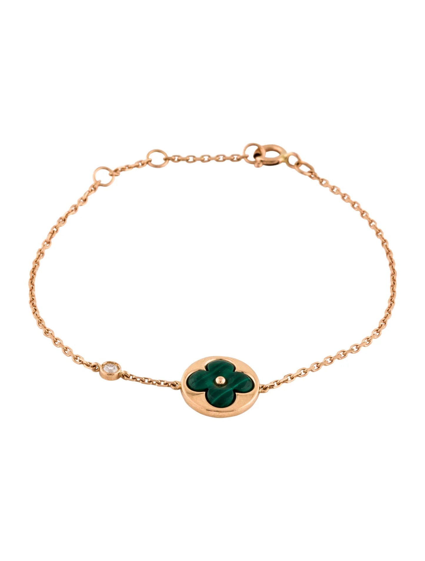 [Garvey]SUN MALACHITE 1 DIAMOND ROSE GOLD BRACELET