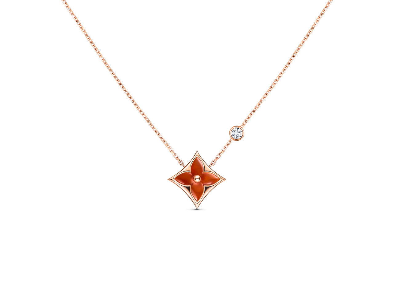 [Garvey]STAR NECKLACE ROSE GOLD 1 DIAMOND