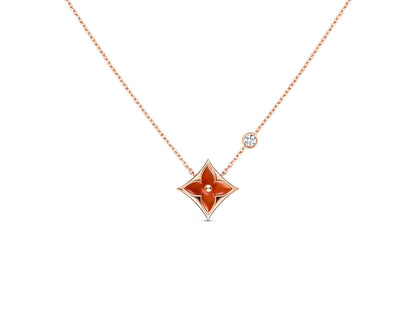 [Garvey ]STAR NECKLACE PINK GOLD 1 DIAMOND