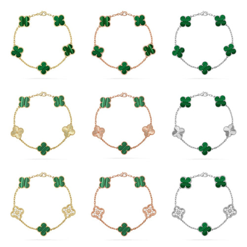 [Garvey ] CLOVER 5 MOTIF MALACHITE BRACELET COLLECTION