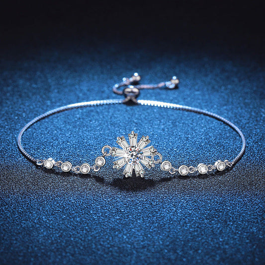 [Garvey]RADIANT ICY CRYSTAL SUNFLOWER MOISSANITE BRACELET