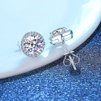 [Garvey]CLASSIC 4-PRONG ROUND MOISSANITE STUD EARRINGS