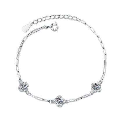 [Garvey]TRIPLE-CLOVER MOISSANITE BRACELET