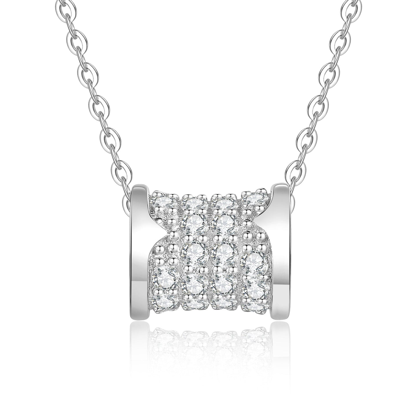 [Garvey]FULL-PAVE "HOURGLASS" MOISSANITE NECKLACE