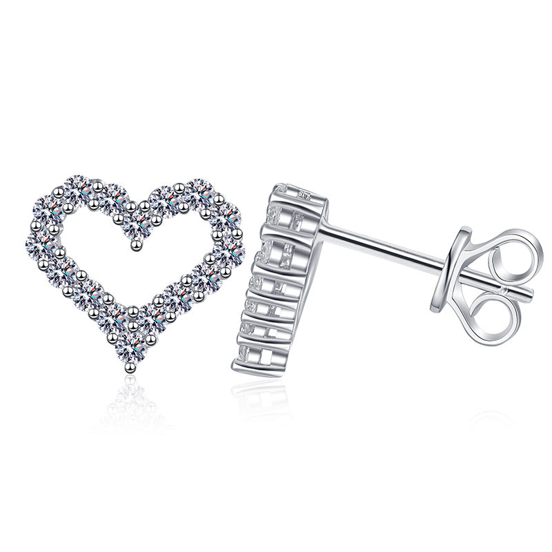 [Garvey]SPARKLING HEART-SHAPED MOISSANITE STUD EARRINGS
