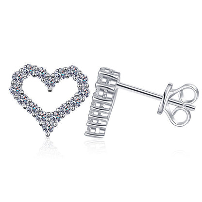[Garvey]SPARKLING HEART-SHAPED MOISSANITE STUD EARRINGS