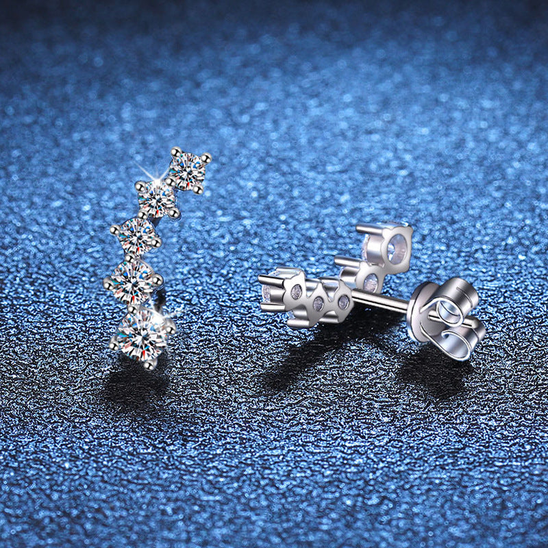 [Garvey]SPARKLING SMILE ARC MOISSANITE STUD EARRINGS
