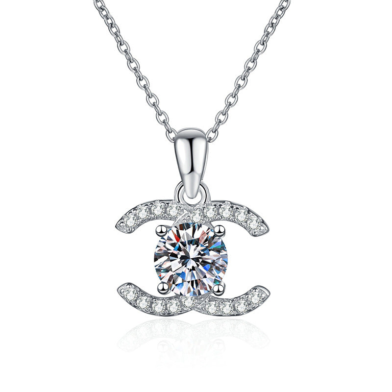 [Garvey]CLASSIC INTERLOCKING MOISSANITE PENDANT NECKLACE