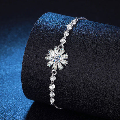 [Garvey]RADIANT ICY CRYSTAL SUNFLOWER MOISSANITE BRACELET