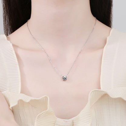 [Garvey]CLASSIC FOUR-PRONG SOLITAIRE MOISSANITE NECKLACE
