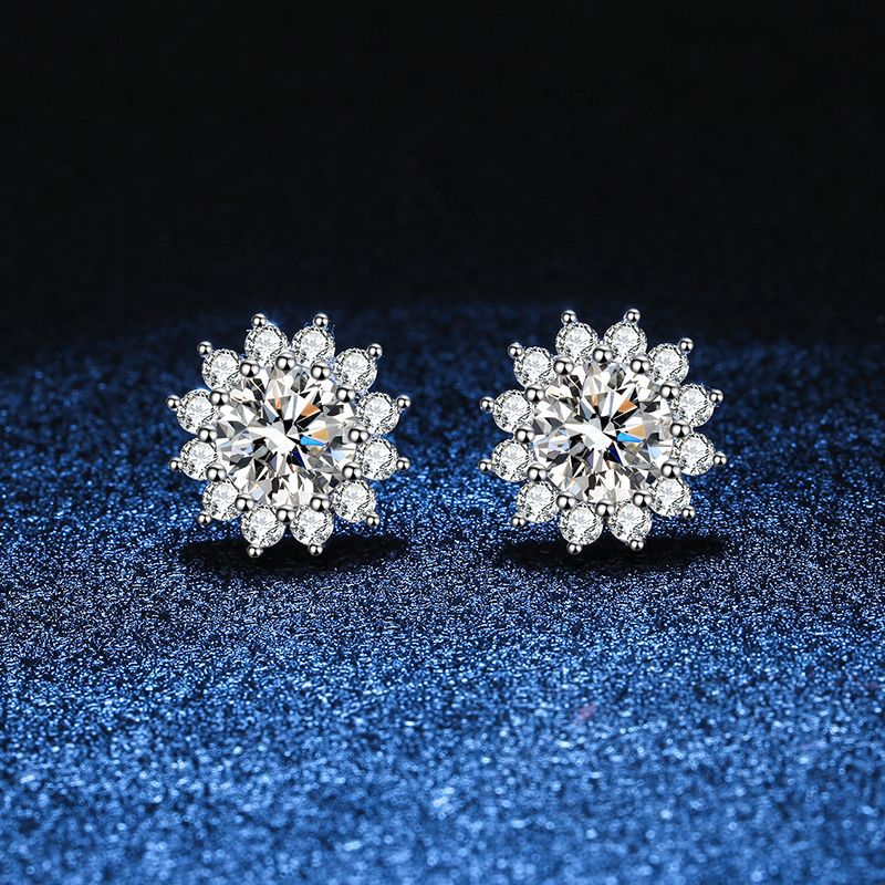 [Garvey]BLOOMING SUNFLOWER MOISSANITE STUD EARRINGS