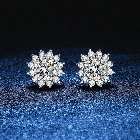 [Garvey]BLOOMING SUNFLOWER MOISSANITE STUD EARRINGS
