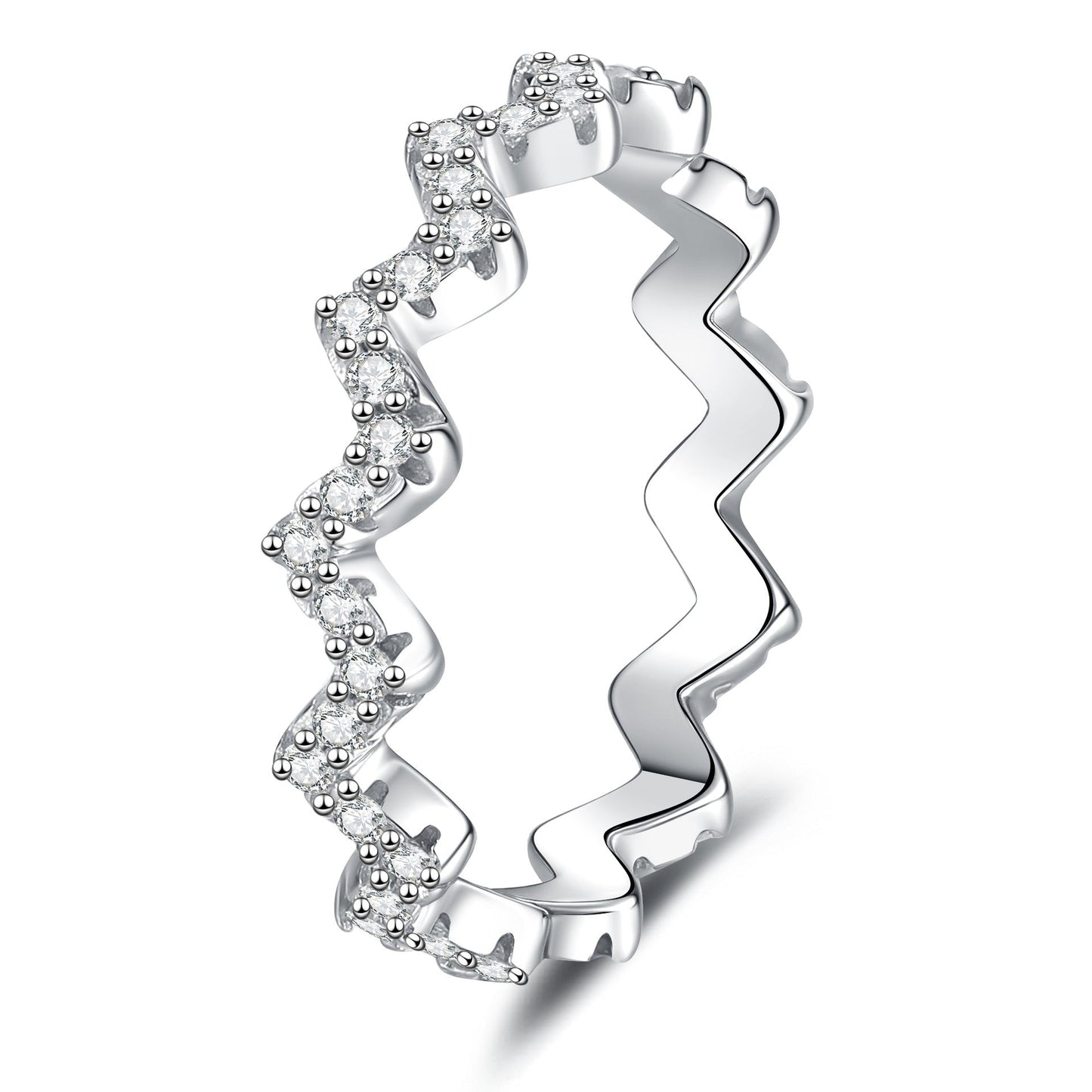[Garvey]CHIC WAVY MOISSANITE ETERNITY RING