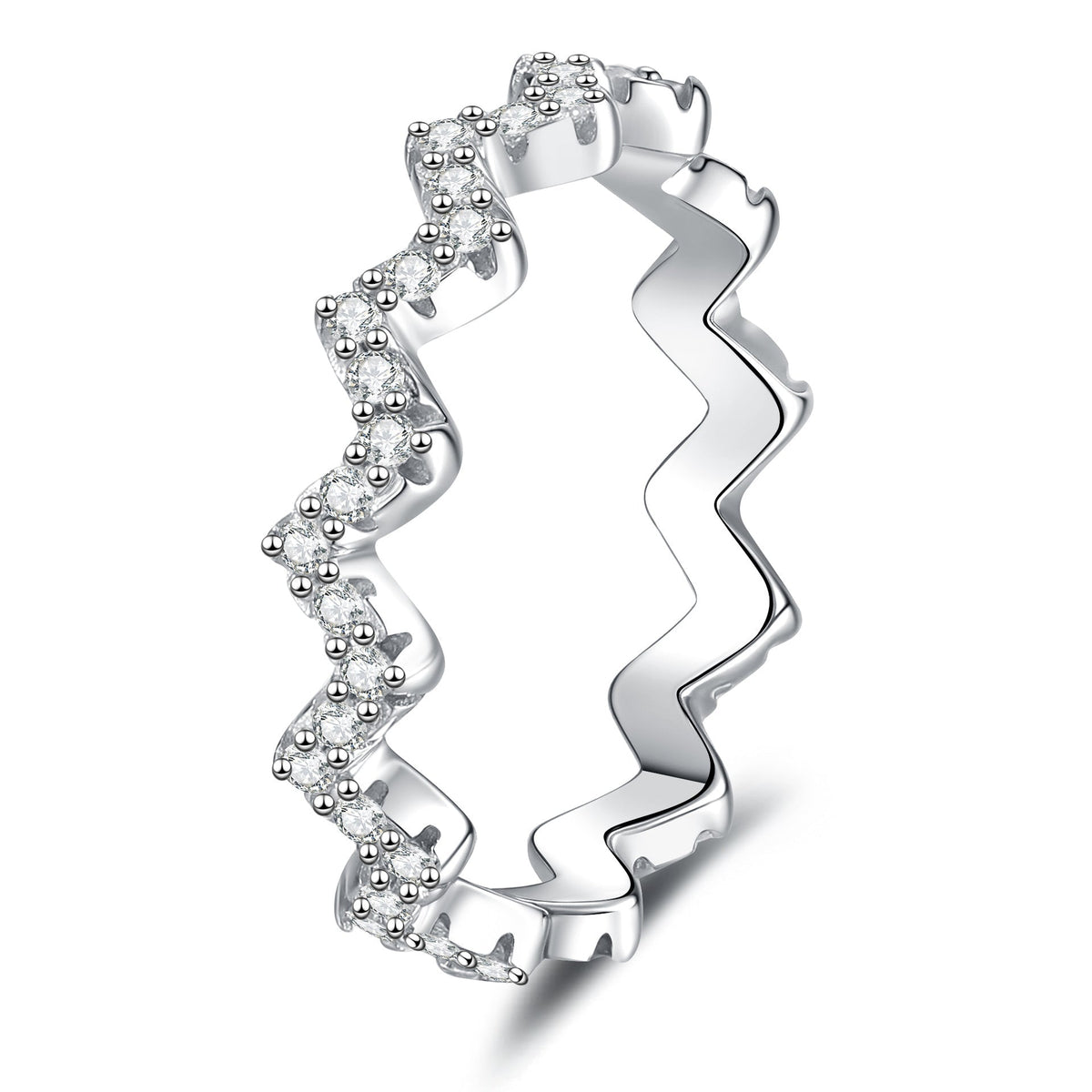 [Garvey]CHIC WAVY MOISSANITE ETERNITY RING