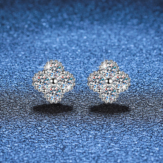 [Garvey]ELEGANT FOUR-LEAF CLOVER MOISSANITE STUD EARRINGS