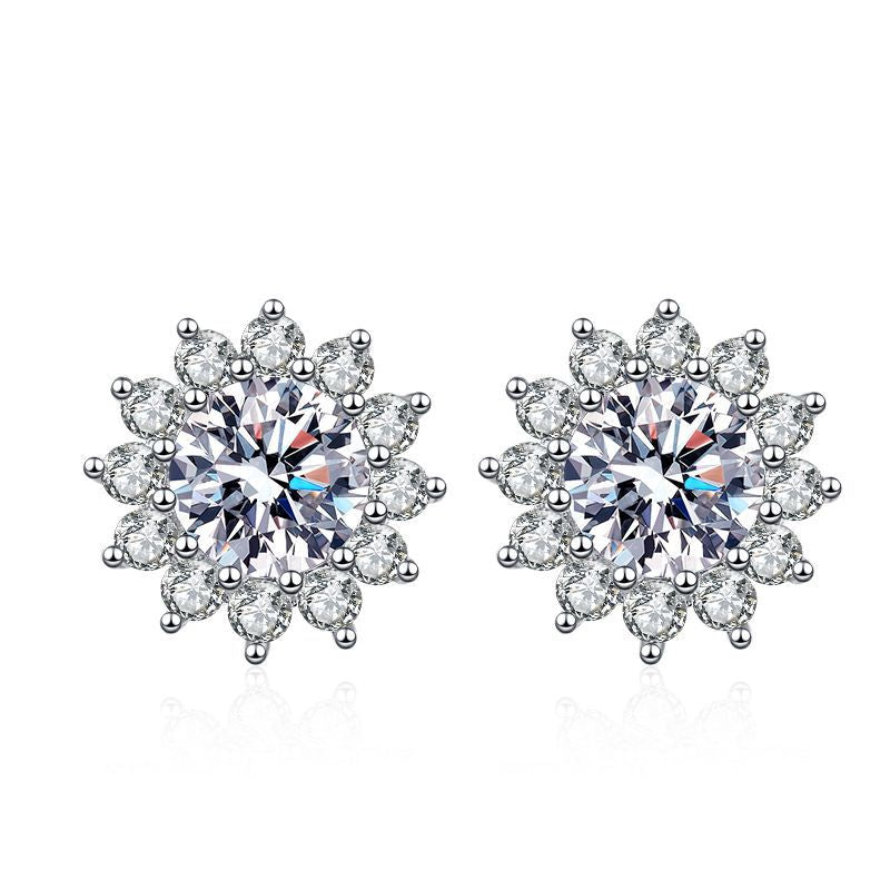 [Garvey]BLOOMING SUNFLOWER MOISSANITE STUD EARRINGS