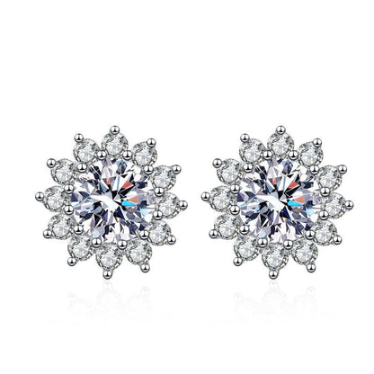 [Garvey]BLOOMING SUNFLOWER MOISSANITE STUD EARRINGS